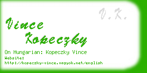 vince kopeczky business card